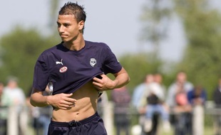 Le joueur des Girondins de Bordeaux, Marouane Chamakh, lors d'un entraînement avec son club, le 20 mai 2009.