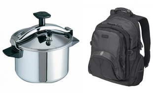 Une cocotte-minute et un sac à dos, deux objets utilisés dans l'attentat de Boston pour fabriquer la bombe et la transporter.