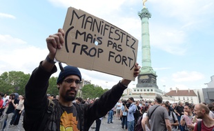 Manifestation contre le projet de loi Travail, le 23 juin 2016, place de la Bastille, à Paris.