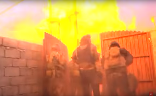 Capture d'écran du reportage capté par l'équipe de la BBC Arabic à Mossoul en Irak.