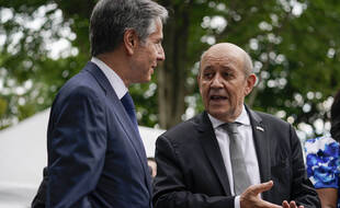 Antony Blinken et Jean-Yves Le Drian, le 14 juillet 2021. (archives)