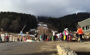Le mardi 11 février 2020, sur la plateau de Bonascre, à la station d'Ax-3-Domaines, en Ariège.