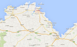 Carte de situation de Paimpol dans les Côtes d'Armor.