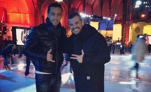 Nenê se met aux patins, le 16 décembre 2012 à Paris.