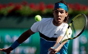 L'Espagnol Rafael Nadal, vainqueur en finale d'Andy Murray à Indian Wells le 22 mars 2009.