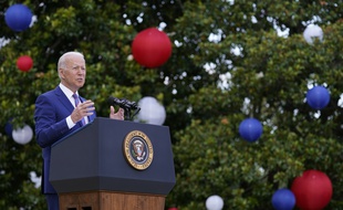 Le président américain Joe Biden lors de son discours pour la fête nationale américaine, à la Maison-Blanche le 4 juillet 2021.