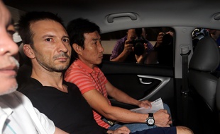 Philippe Graffart arrivant à son procès à Singapour le 7 octobre 2015.