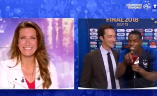 Paul Pogba a confondu Anne-Claire Coudray et Anne-Sophie Lapix, dimanche soir après le succès des Bleus.
