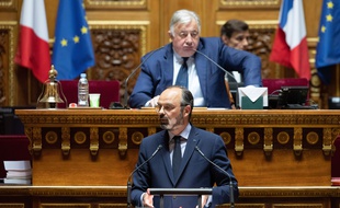Le Premier ministre Edouard Philippe, devant les sénateurs le 4 mai 2020.