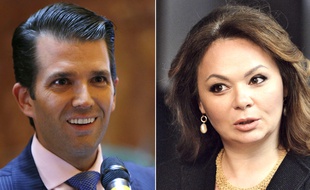 Donald Trump Jr et l'avocate russe Natalia Veselnitskaya (photomontage).