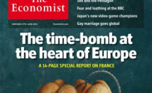 La une de The Economist du 17 novembre 2012, considérant la France comme la bome à retardement de la zone euro