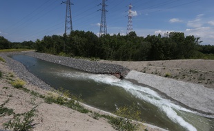Sur l'île du Rohrschollen, l’ouvrage de prise d’eau permet d’alimenter le réseau hydrographique
du Bauerngrundwasser.