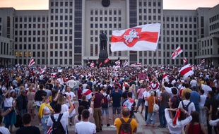 Manifestation à Minsk le 18 août 2020