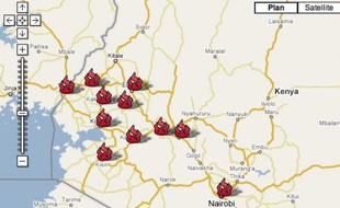 La carte Google Maps des violences au Kenya