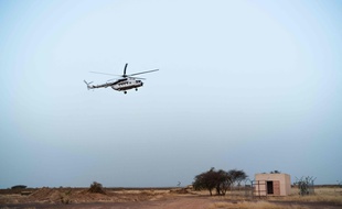 Un hélicoptère de la Minusma, la force internationale dépêchée sur place au Mali.