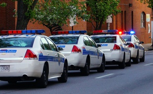 Des voitures de police américaine. Illustration.