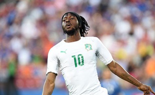 Gervinho lors d'un match amical entre la Côte d'Ivoire et le Salvador le 4 juin 2014.