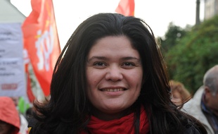 Raquel Garrido lors d'une manifestation en Bretagne, en novembre 2013.