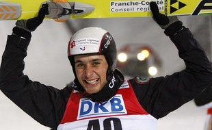 Le spécialiste français du combiné nordique, Jason Lamy-Chapuis, à Liberec, en République tchèque, le 20 février 2009.