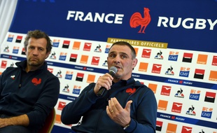 Raphaël Ibañez et Fabien Galthié en conférence de presse le 30 janvier 2020.