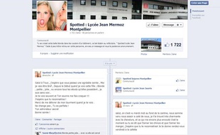 Un exemple de page «Spotted» Facebook d'un lycée français.