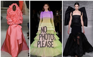 De gauche à droite, le défilé Valentino, Viktor & Rolf et Givenchy.