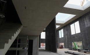 Chantier du nouveau théâtre du Maillon à Strasbourg. Le 25 mars 2019. La cour intérieure.