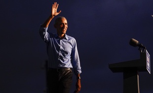 Barack Obama en campagne pour Joe Biden le 21 octobre 2020 à Philadelphie.