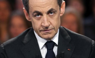 L'ancien président Nicolas Sarkozy, le 6 mars 2012 sur le plateau de France 2 à Paris