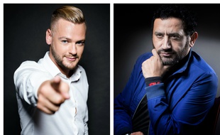 Jeremstar (Jérémy Gisclon) et Cyril Hanouna.