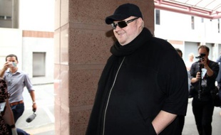 Kim Dotcom à son arrivée au tribunal le 23 décembre 2015 à Auckland