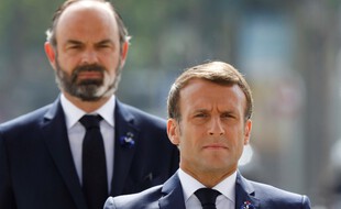 Emmanuel Macron et Edouard Philippe, le 8 mai 2020 à Paris.