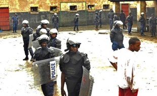 La cour de la prison centrale de Bukavu photographiée le 1er janvier 2012, d'où 331 détenus viennent de s'évader