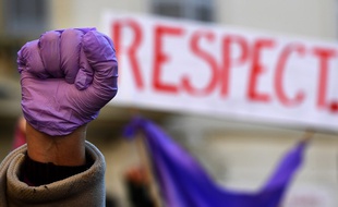 Manifestation contre les violences faites aux femmes à Paris.