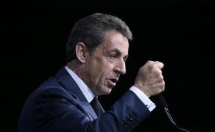 Nicolas Sarkozy lors d'un discours devant le conseil national du arti LR le 14 février 2016 à Paris
