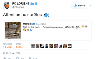 Le FC Lorient répond au tweet de Memphis Depay