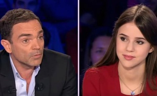 Yann Moix et Marina Kaye sur le plateau de «On est pas couché» ce samedi 3 octobre.