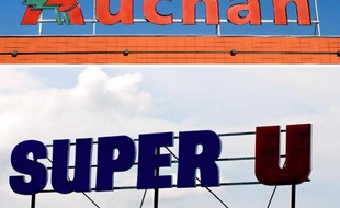 Combo des deux enseignes Auchan et Système U qui veulent renforcer leur alliance sur les achats