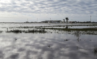 L'aéroport d'Ajaccio inondé par les eaux, le 21 décembre 2019.