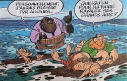 Baba, le pirate noir dans Astérix, perd ses grosses lèvres et son accent