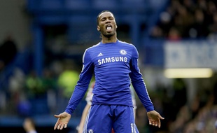 Didier Drogba avec Chelsea en 2014