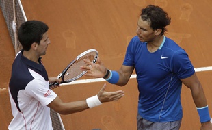 Novak Djokovic et Rafael Nadal, le 18 mai 2014 à Rome.