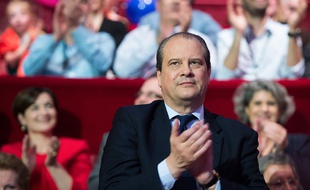 Jean-Christophe Cambadélis lors du meeting de lancement de la campagne des socialistes pour l'élection européenne le 17 avril 2014.