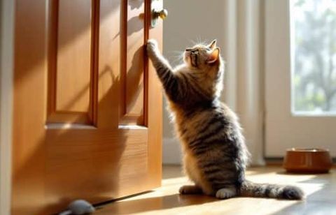 Votre chat gratte la porte en votre absence ? Les raisons cachées de ce comportement étrange