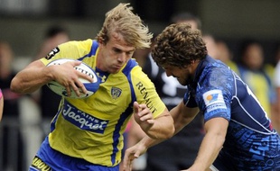Le Clermontois Aurélien Rougerie, lors d'un match de Top 14 contre Montpellier, le 25 août 2012.