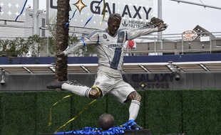 La statue de David Beckham devant le stade du LA Galaxy, à Los Angeles.