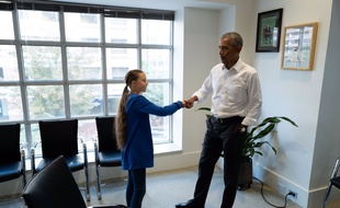 Greta Thunberg a rencontré Barack Obama le 16 septembre 2019 à Washington.