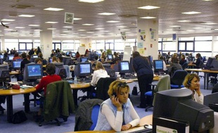 Illustration d'un centre d'appel.