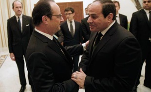 Le président François Hollande et son homolgue égyptien Abdel Fatah al-Sissi le 24 jnavier 2015 à Ryad