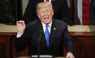 Donald Trump lors de son discours sur l'état de l'Union, le 30 janvier 2018.